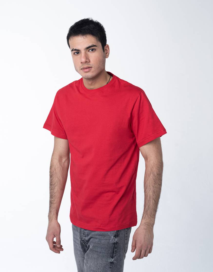Красная мужская футболка с лайкрой оптом